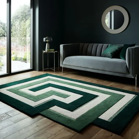 Maze Illusion Wool Rug 1
