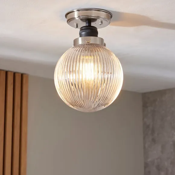 Broden Ribbed Bathroom Flush Ceiling Light