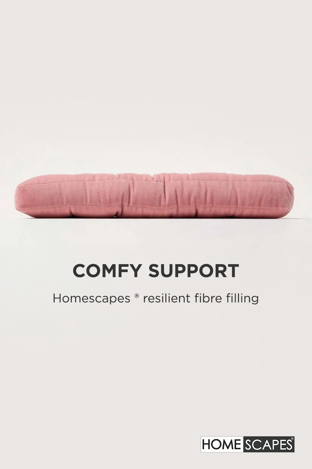 Homescapes 4 Pack Seat Pads Luxury Cotton Velvet Indoor Outdoor Garden Cushion, 40cm in Pink 5
