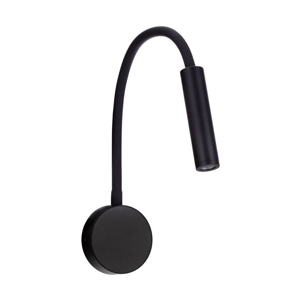 Netlighting Sonica Reading Wall Light Sandy Black LED 6W 453lm IP44 Switch on off