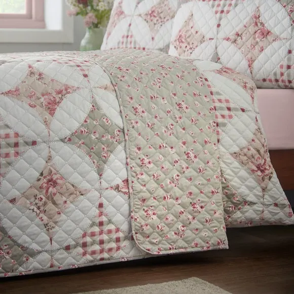 Catherine Lansfield Pinsonic Patchwork Bedspread 3
