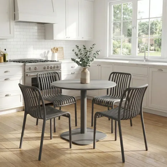 Modura Albin Round Table with 4 Mia Bistro Chairs 3