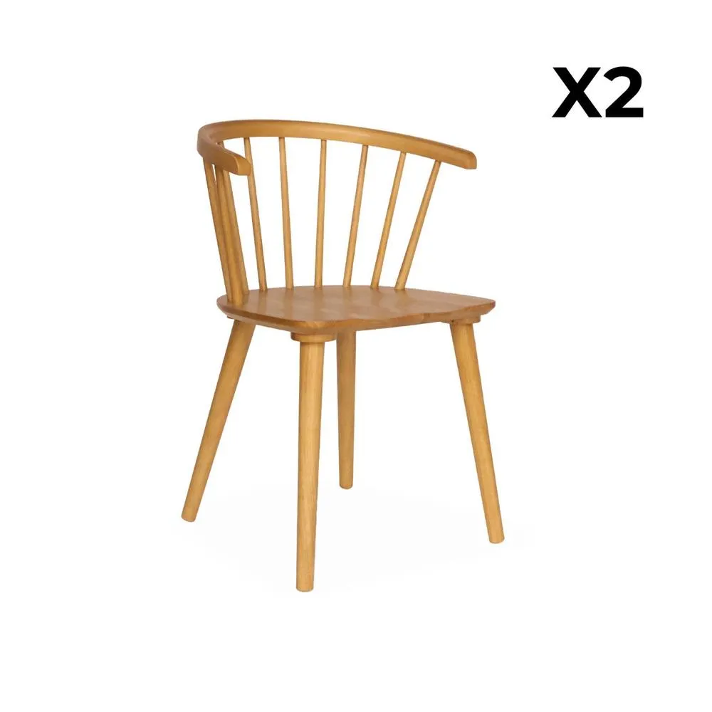 sweeek Pair of chairs in walnut wood & plywood in Beige 3
