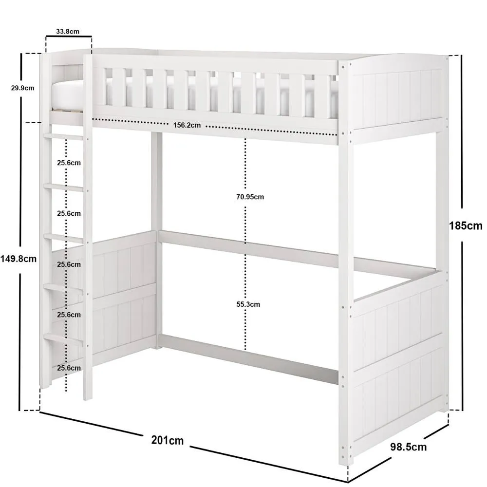 Flair Bea Wooden High Sleeper in White 3
