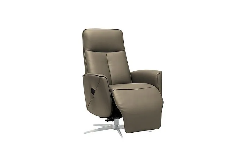 Maribo Leather Lift and Rise Power Recliner Chair with Power Headrest and Chrome Base