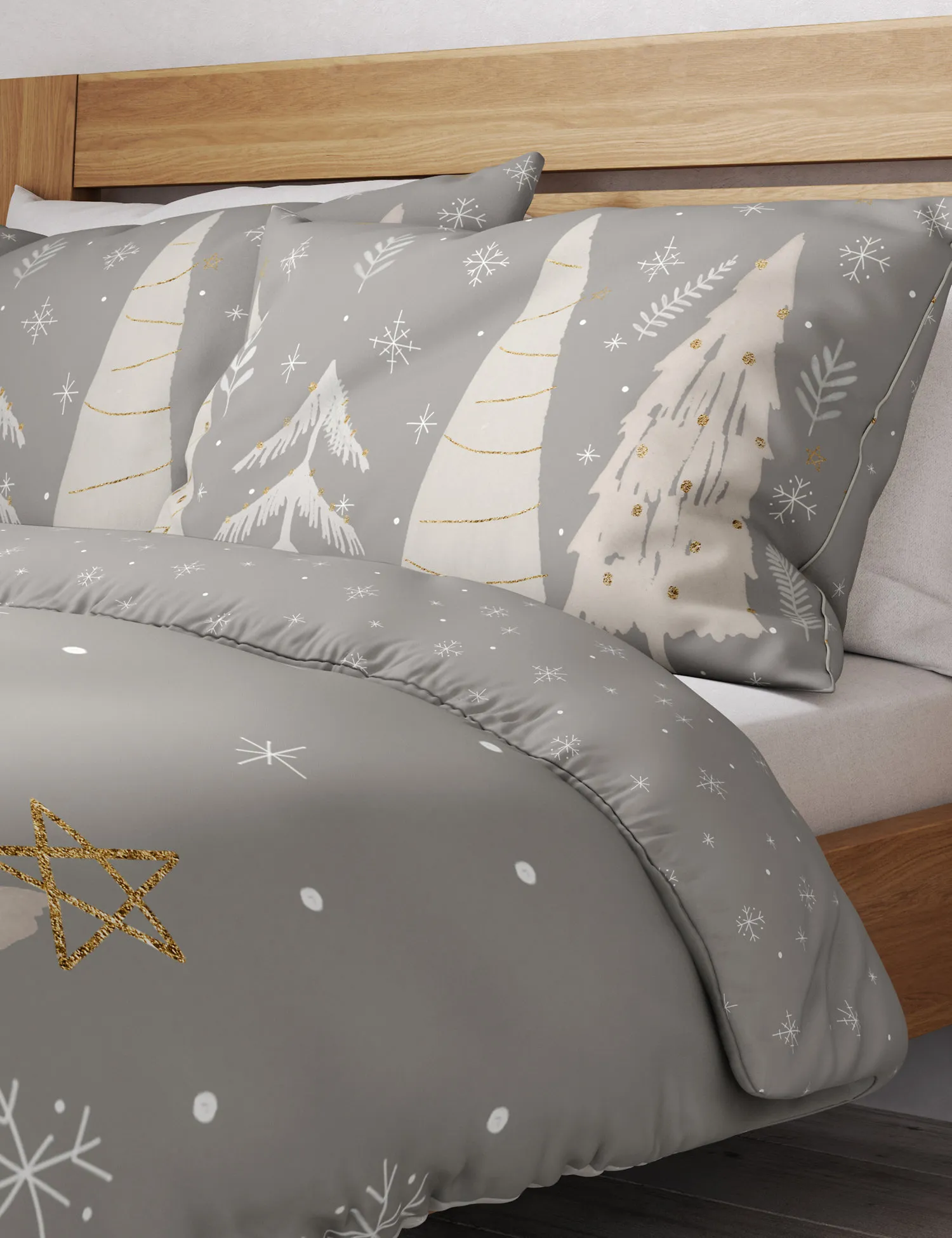 M&S Cotton Rich Winter Stag Bedding Set