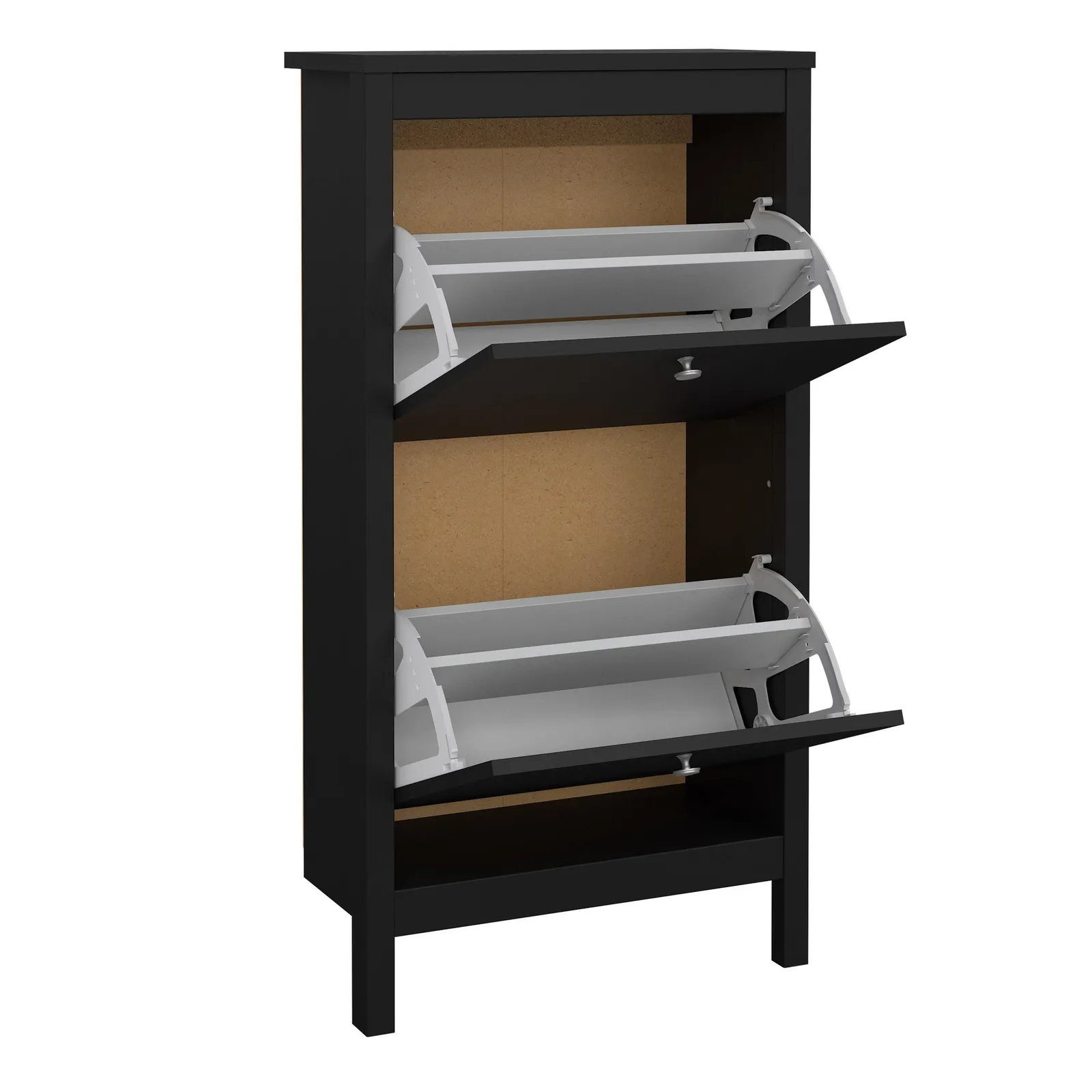 Furniture To Go Madrid Shoe Cabinet 2 Flip Down Doors in Black 5