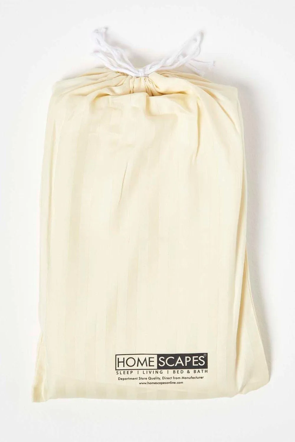 Homescapes Cotton Stripe Cot Bed Duvet Cover Set 330 Thread Count in Yellow 5