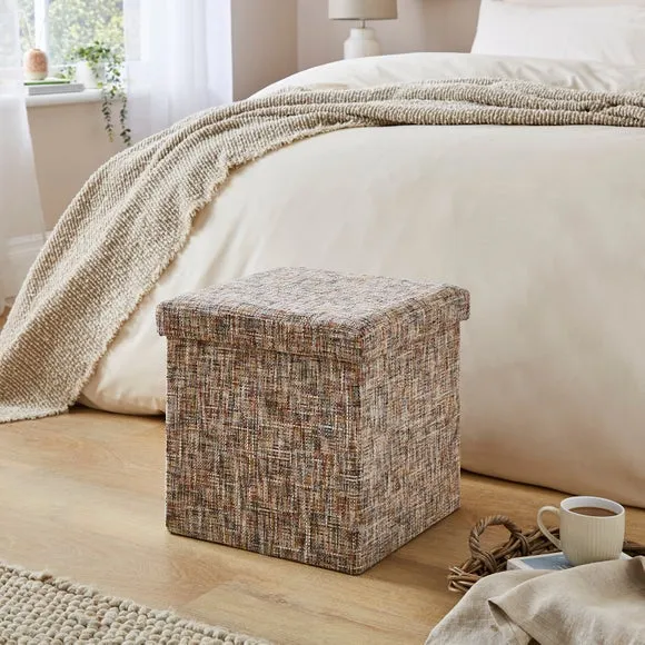 Multi Chenille Cube Ottoman 1