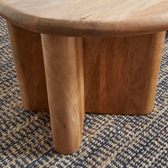 Ludo Kidney Shaped Coffee Table, Mango Wood 3
