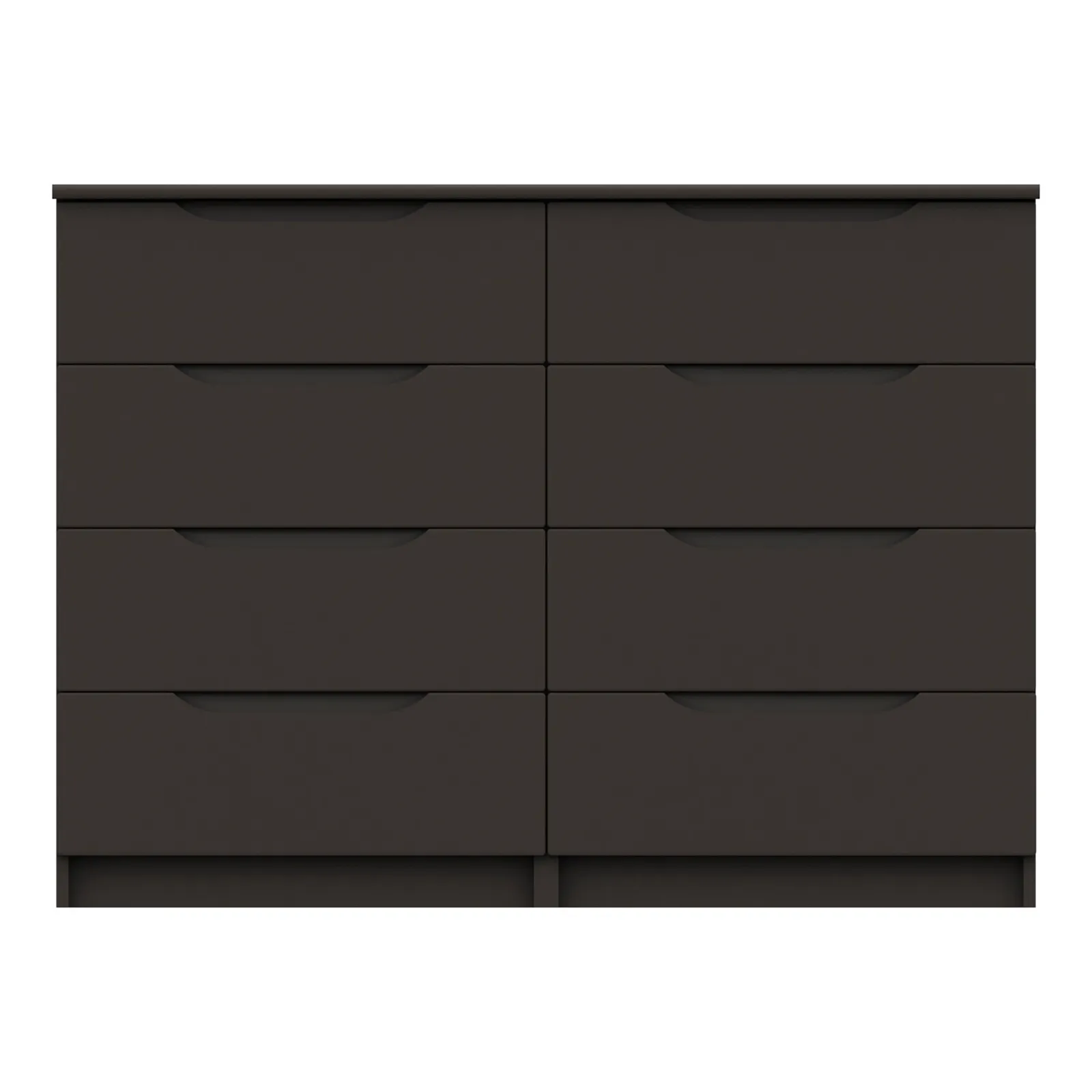 Legato Graphite Gloss 8 Drawer Wide Chest Black