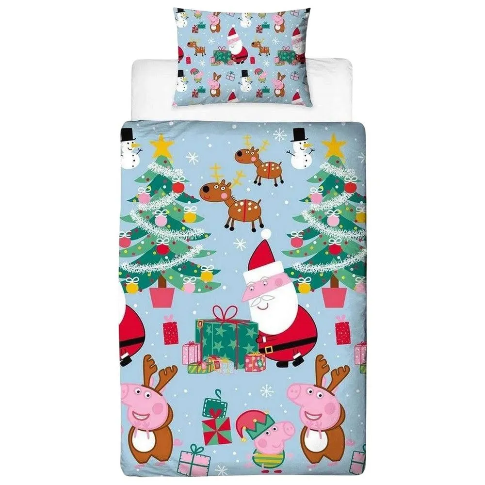 Peppa Pig Santa Reversible Duvet Set in Blue