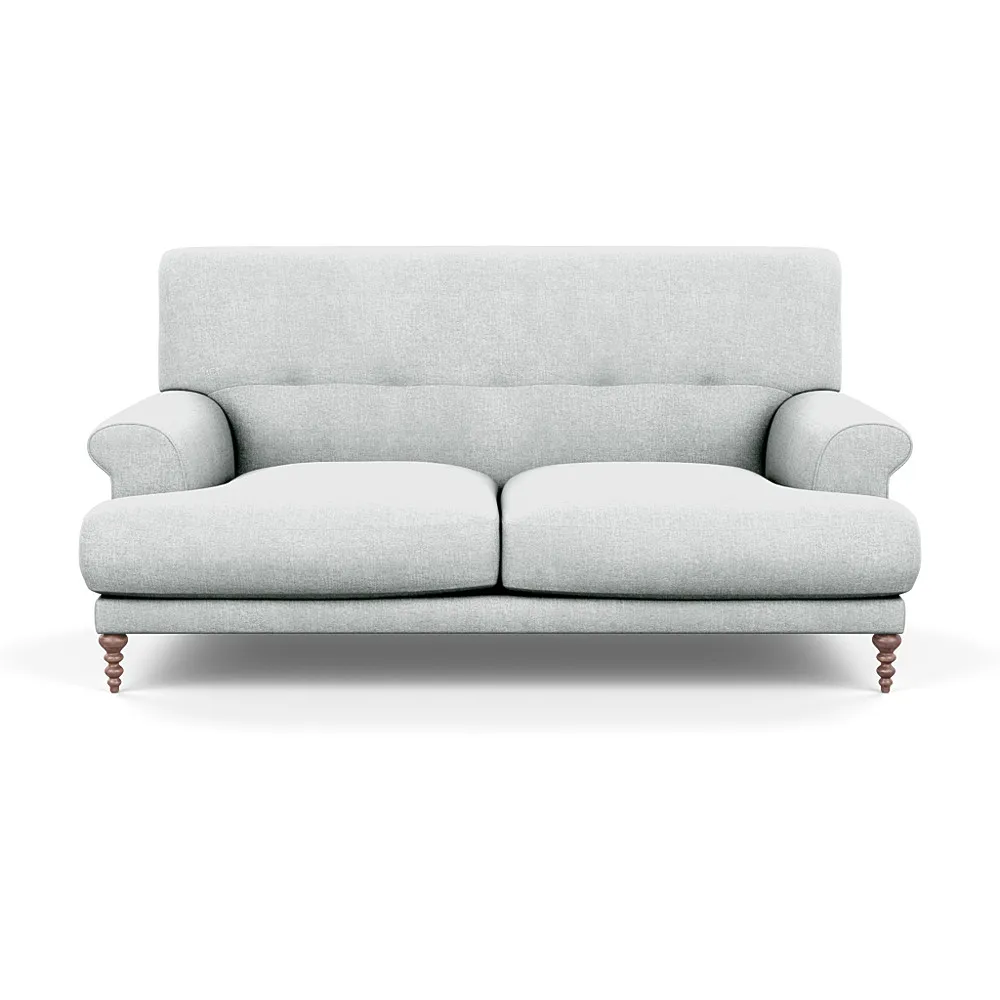 Scp Oscar 2 Seater Formal Sofa Broad Weave Tin Walnut Feet 1