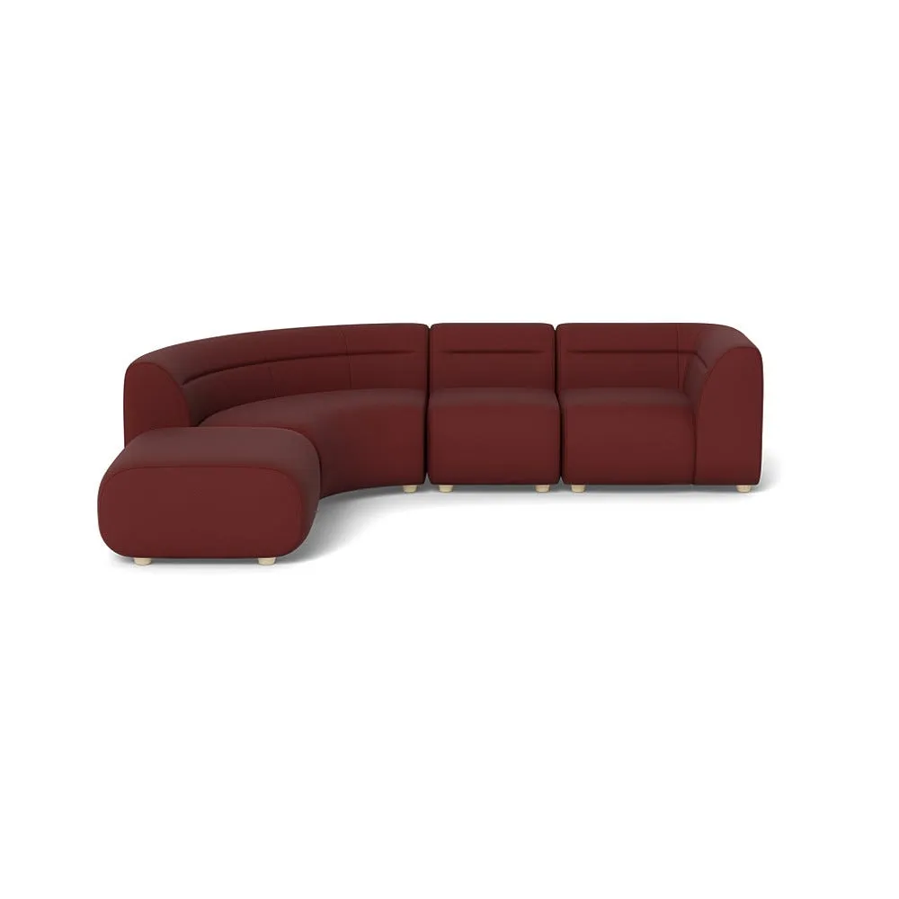 Heal's Lilli Left Hand Facing Curved Corner Sofa Capelo Linen-Cotton Etruscan Red Natural Feet 1