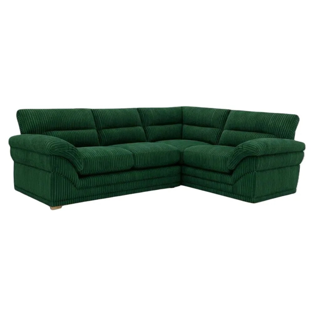 Bliss Furniture Amalfi Claude Left Hand 2 Piece Corner Sofa in Green