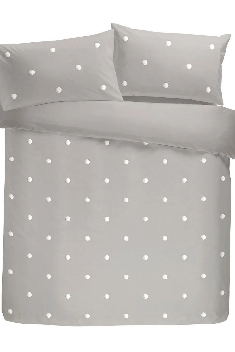 Appletree 'Dot Garden' 100% Cotton Embellished Duvet Cover Set in Silver 4