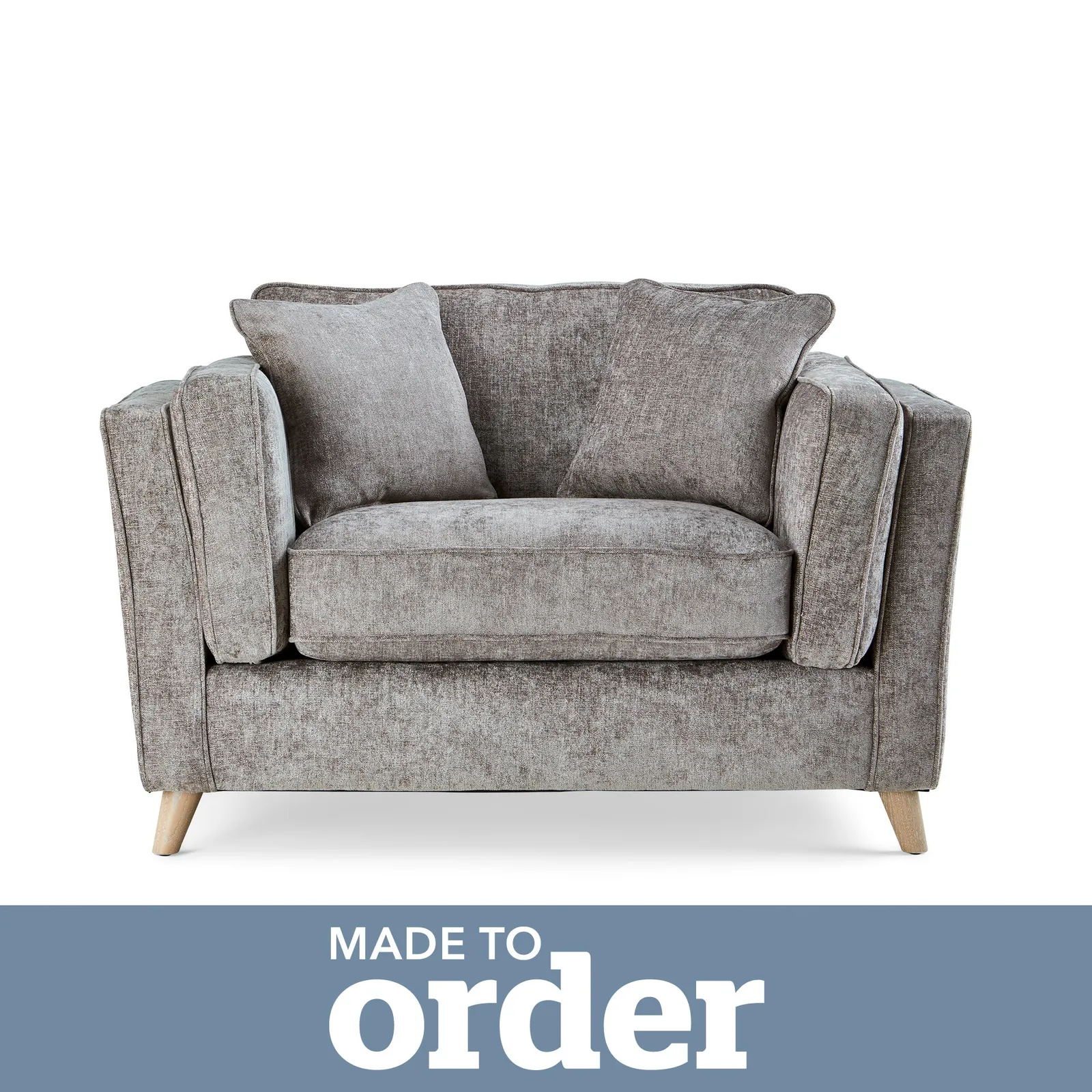 Arabella Snuggle Chair Luxury Chenille Grey