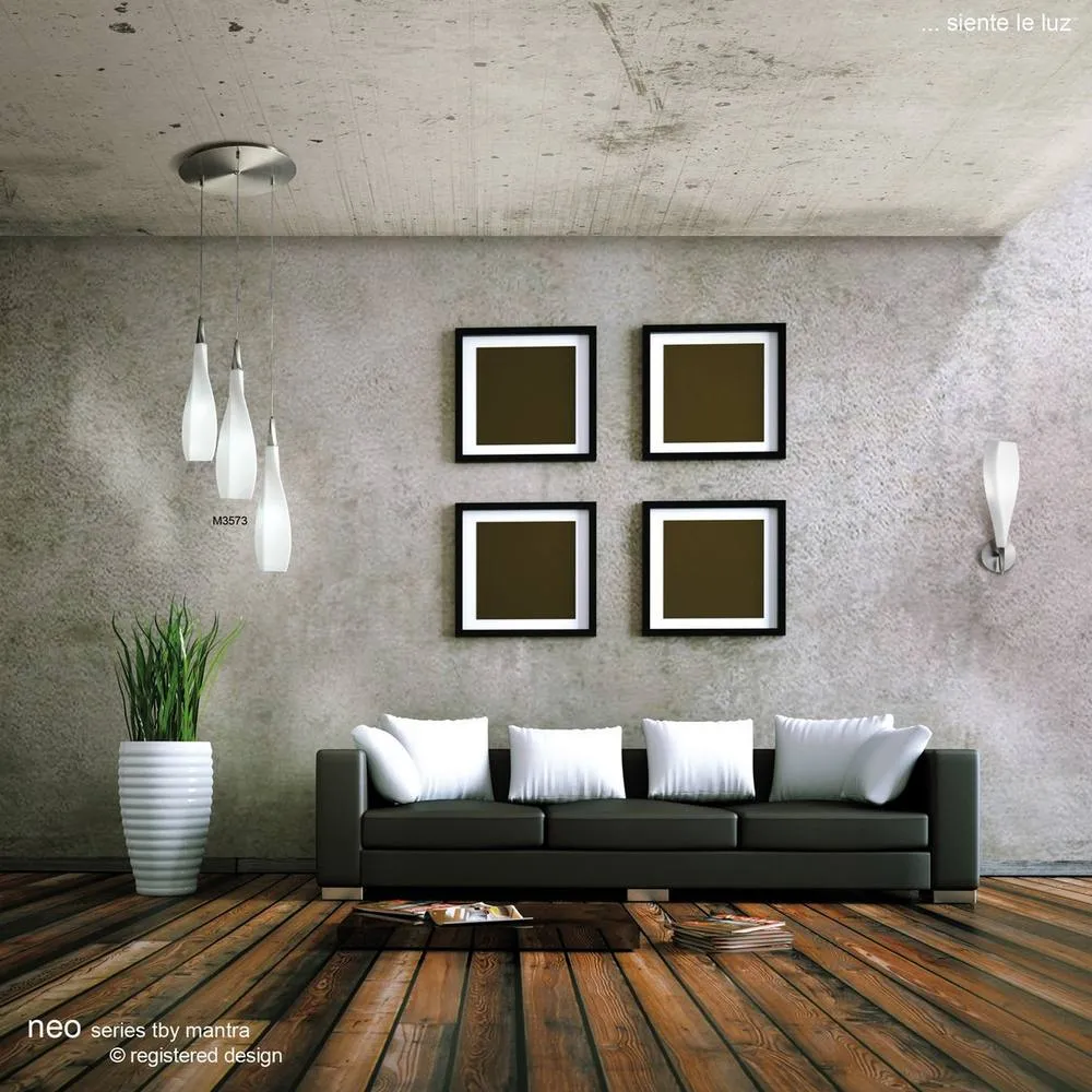 Netlighting Neo Wall Lamp Switched 1 Light E27 Satin NickelFrosted White Glass in Grey 5