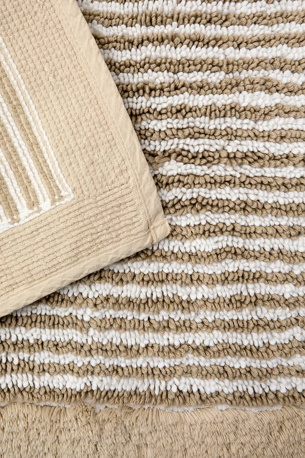 CHRISTY 'Portobello Stripe' Coastal Inspired Bath Rugs in Beige 3