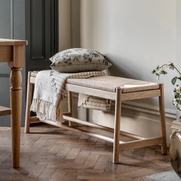 Elda Rope 2 Seater Dining Bench, Natural, 110cm 2
