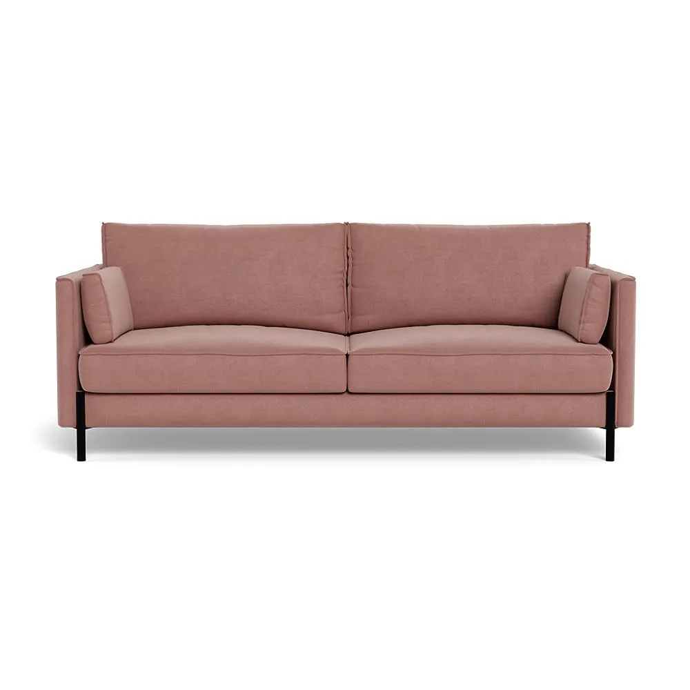 Heal's Tortona 3 Seater Sofa Smart Luxe Velvet Dusky Pink Black Feet
