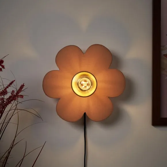 Flower Fabric Plug In Wall Light 2