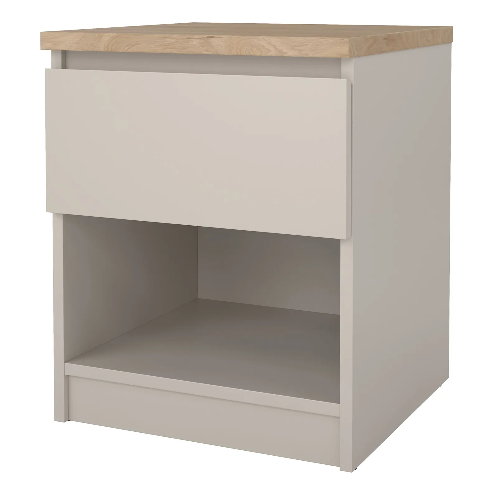 Furniture To Go Naia Bedside 1 Drawer 1 Shelf in Beige 3