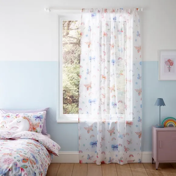 Printed Butterfly Slot Top Voile Panel 2