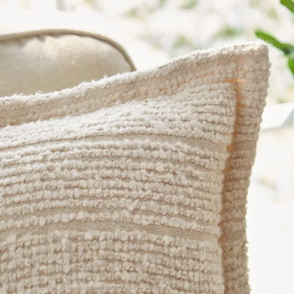 Textured Boucle Stripe Cotton Square Cushion 3