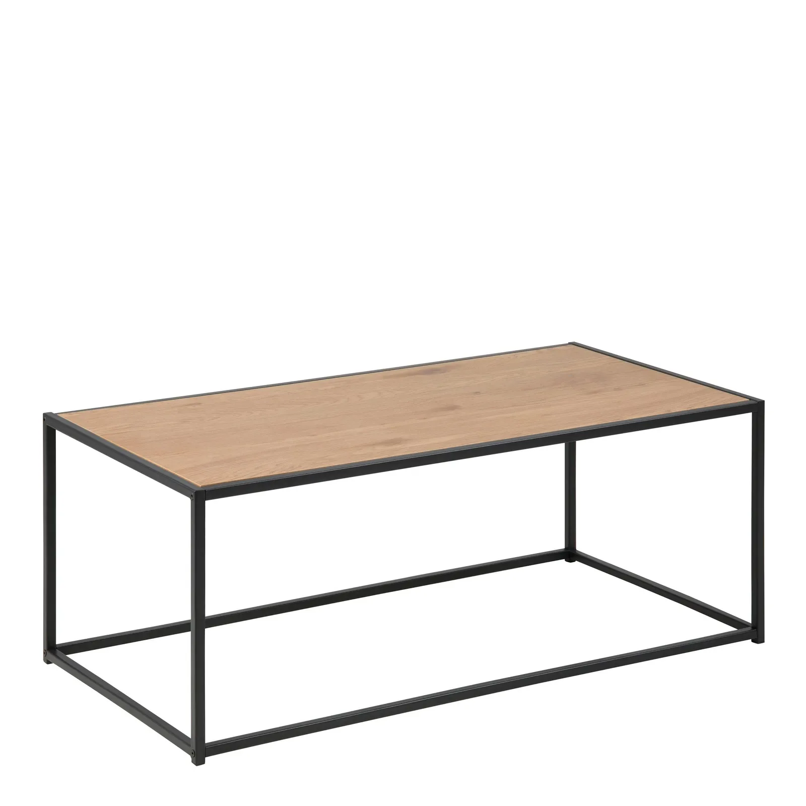 Furniture To Go Seaford Black Metal Coffee Table with Oak Top