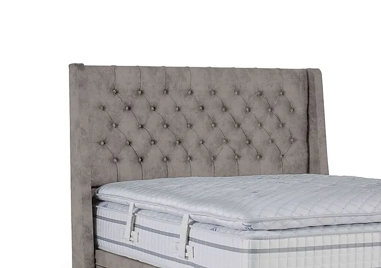 Pinnacle Floor Standing Headboard - Double - Daytona Silver