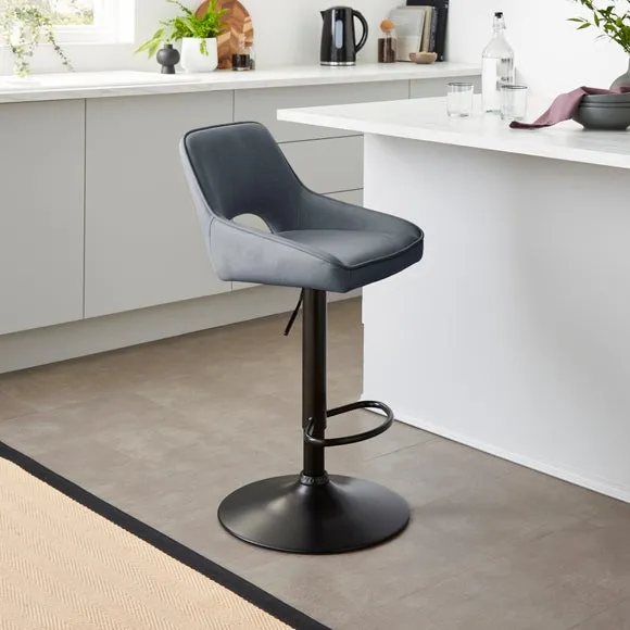 Harlan Height Adjustable Barstool, Faux Leather 1