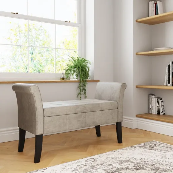 Balmoral Window Seat, Silver Chenille 2