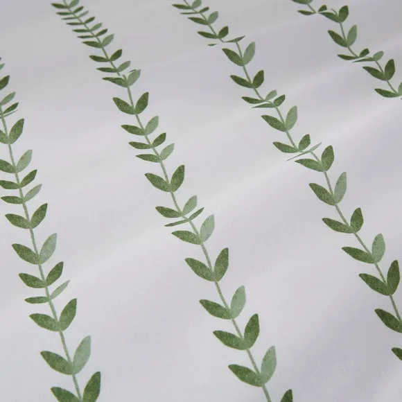 Trailing Leaf Stripe 100% Cotton Duvet Cover & Pillowcase Set 2