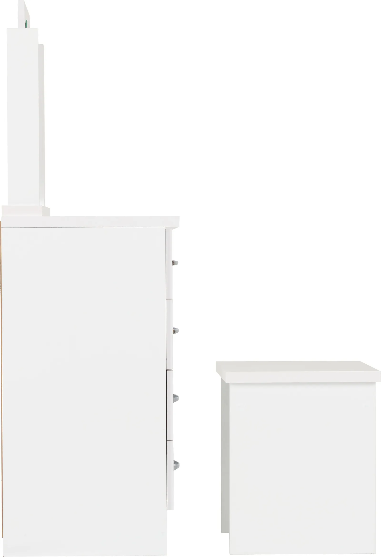 Seconique Nevada 4 Drawer Dressing Table Set in White 5
