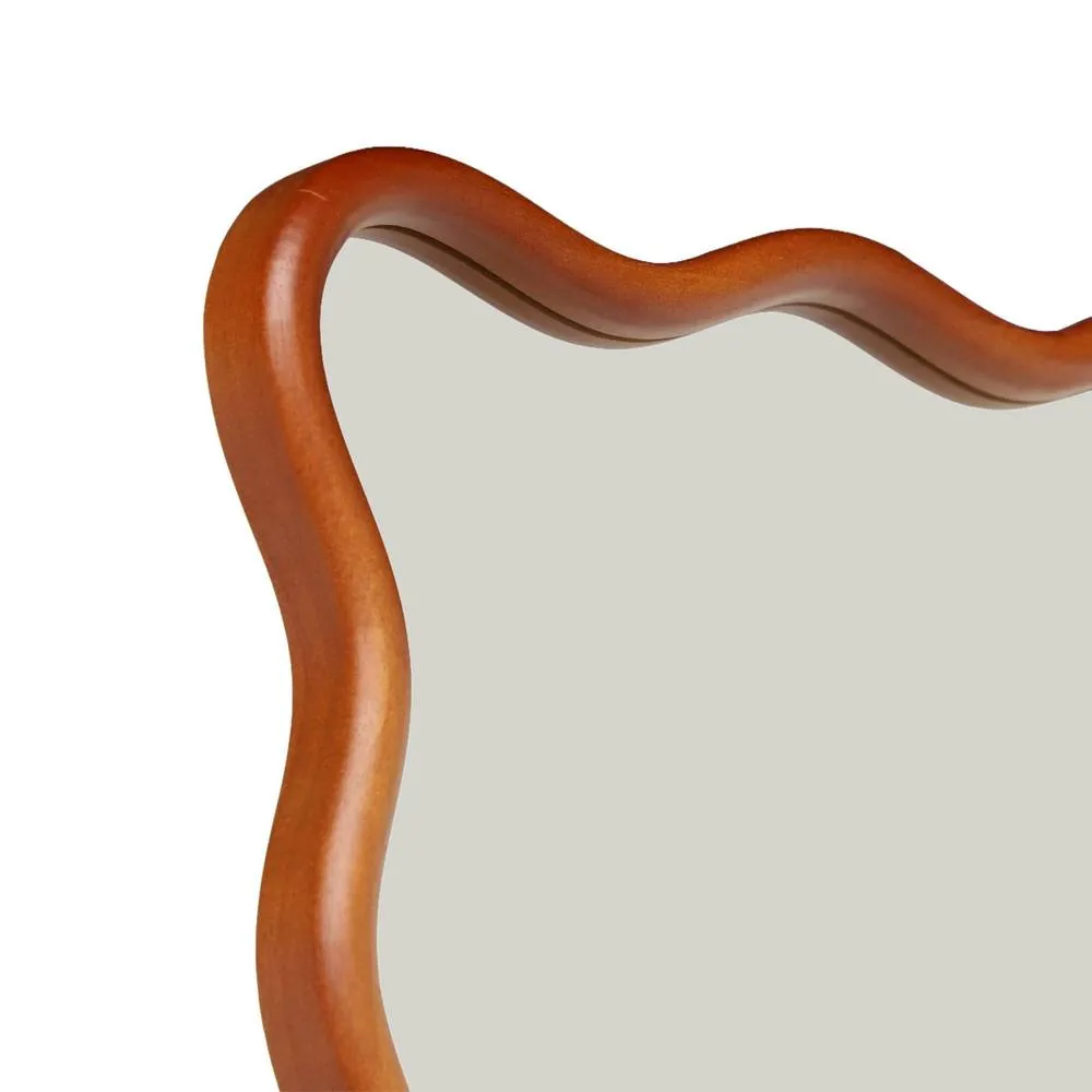 sweeek floor mirror with rubberwood & steel base 172cm in Brown 3