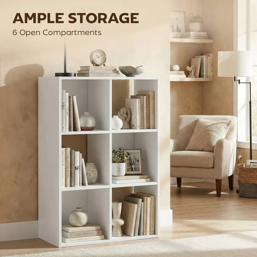 HOMCOM Industrial Style Storage Shelf, Bookcase, Bookshelf in White 4