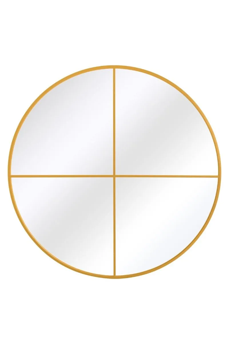 MirrorOutlet Gold Large Circular Window Metal Garden Wall Mirror (200x200cm) 5