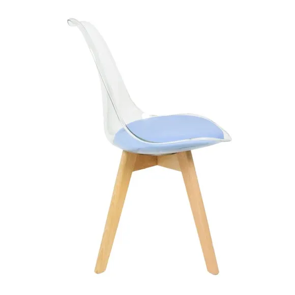 Fusion Living Soho Clear Plastic Dining Chair with Squared Legs 4
