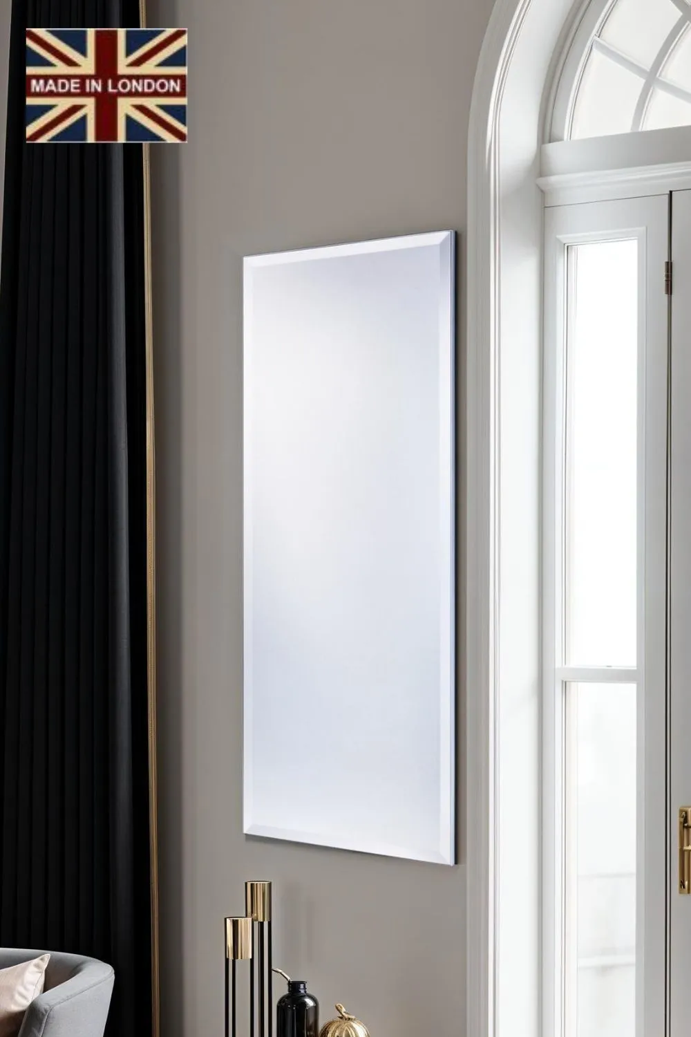 Yearn Mirrors Yearn Minimal dressing Mirror Bevelled 122x46 in Metallic Silver