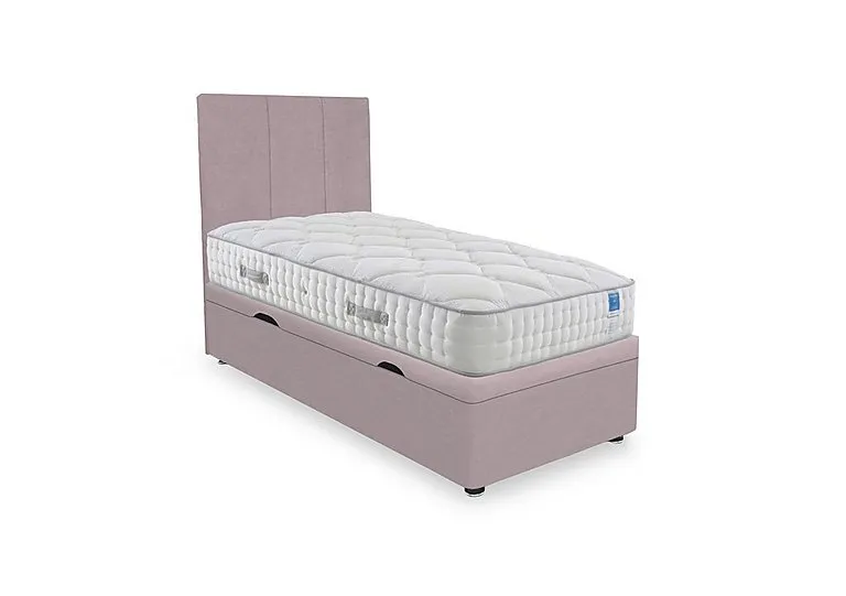 Memory Luxe Side Lift Ottoman Divan Set - Small Single - Plush Lilac
