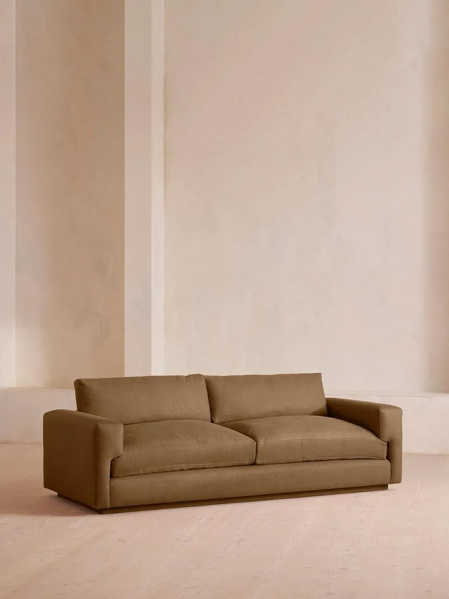 Mossley Three Seater Sofa, Linen, Ochre