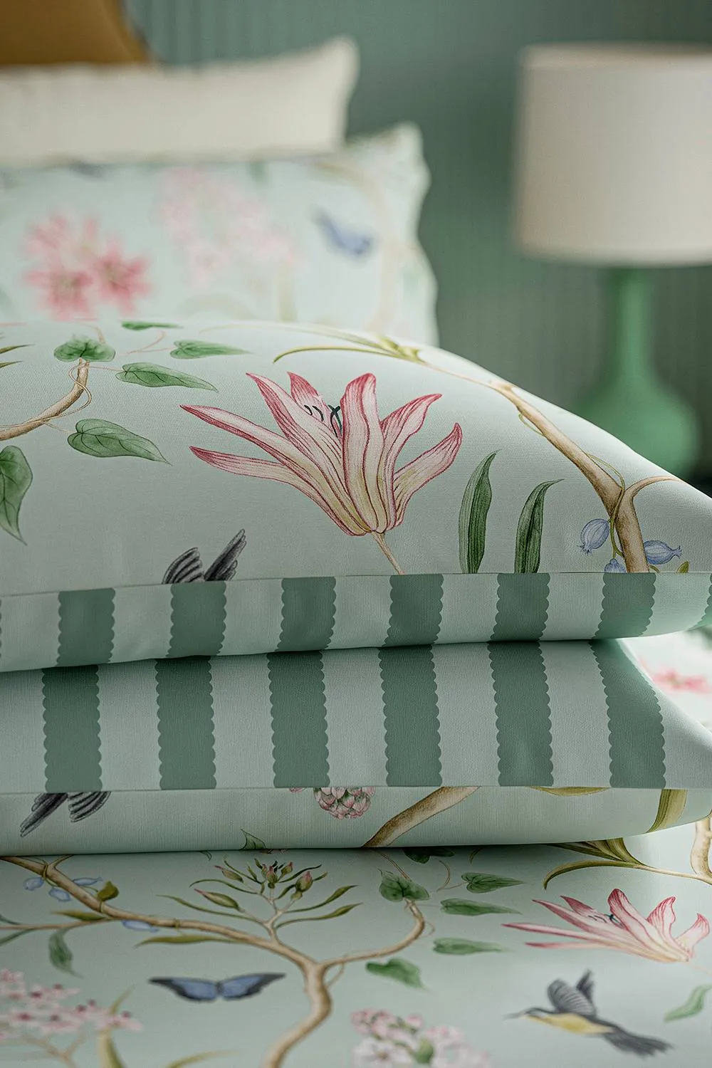 Sanderson 'Clementine' Cotton Duvet Cover Set in Aqua 5