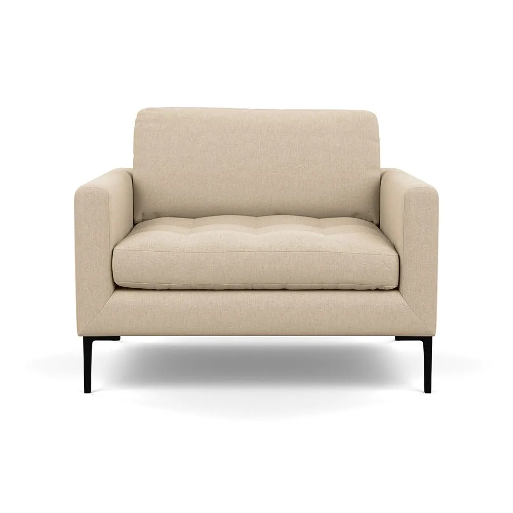 Heal's Eton Loveseat Brushed Cotton Oat Black Feet