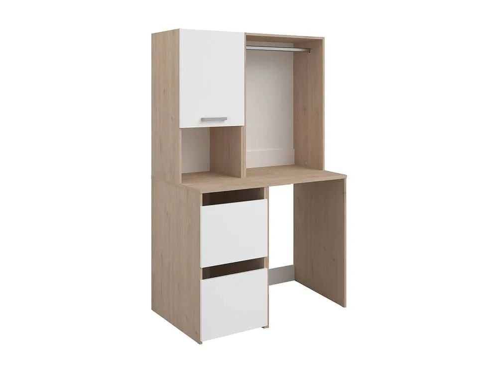 Vente-unique Washing Machine Unit With Hanging Rail & Cupboards - Light Natural in Light Oak 5