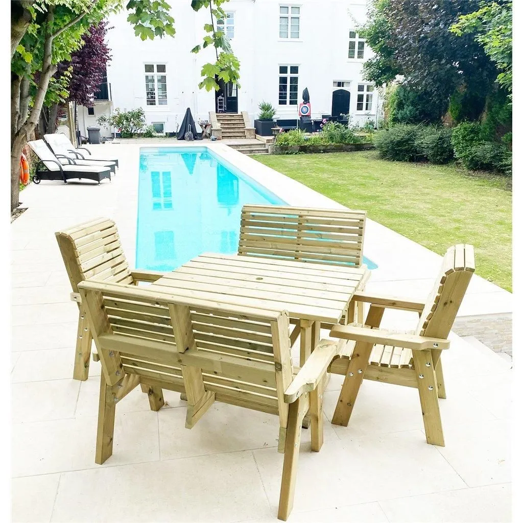Marlborough Heavy Duty Table & Chair Set (6 Seater) in Natural 3