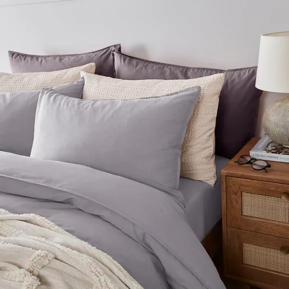 Soft Washed Recycled Cotton Standard Pillowcase Pair 1