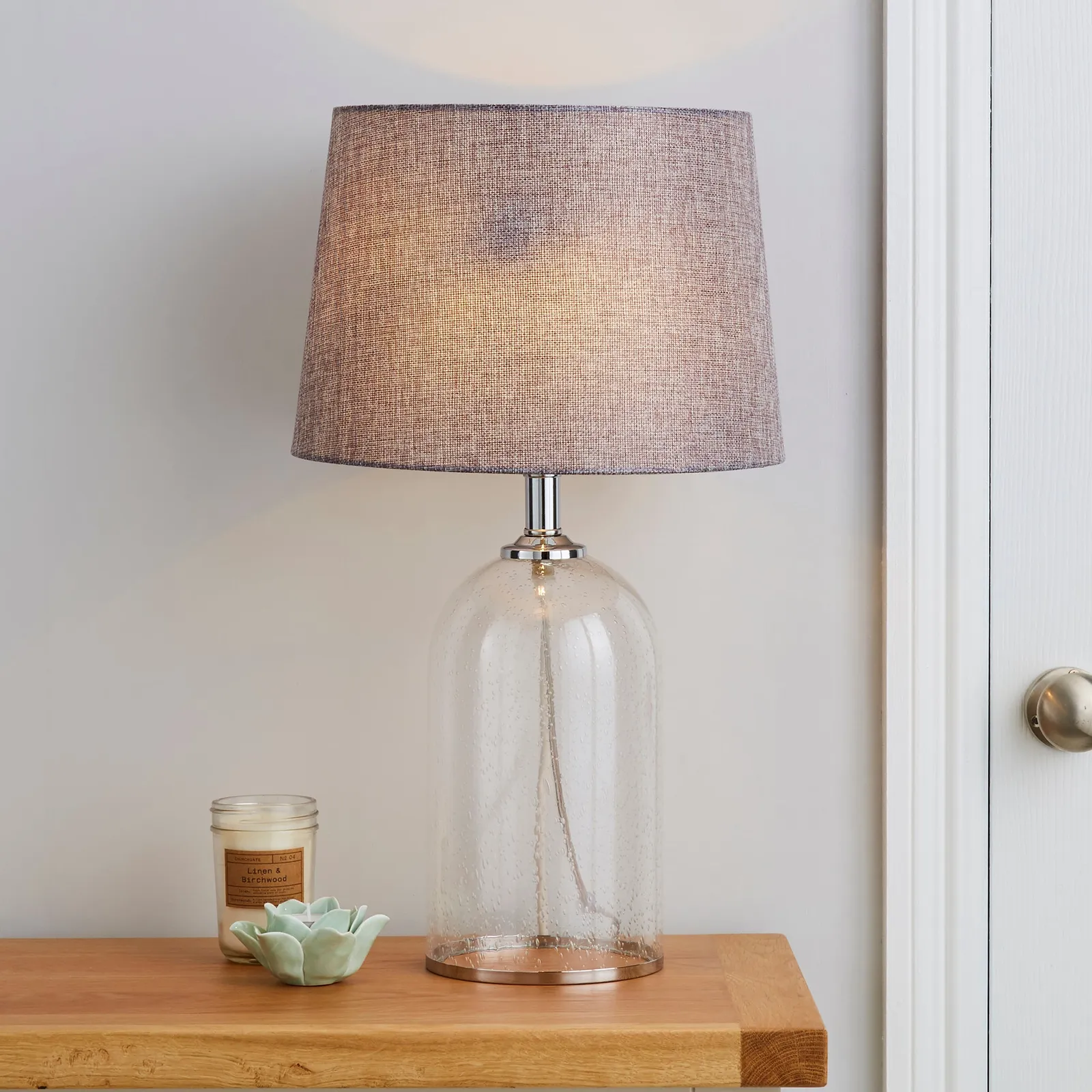 Lenny Glass Clear Table Lamp Clear