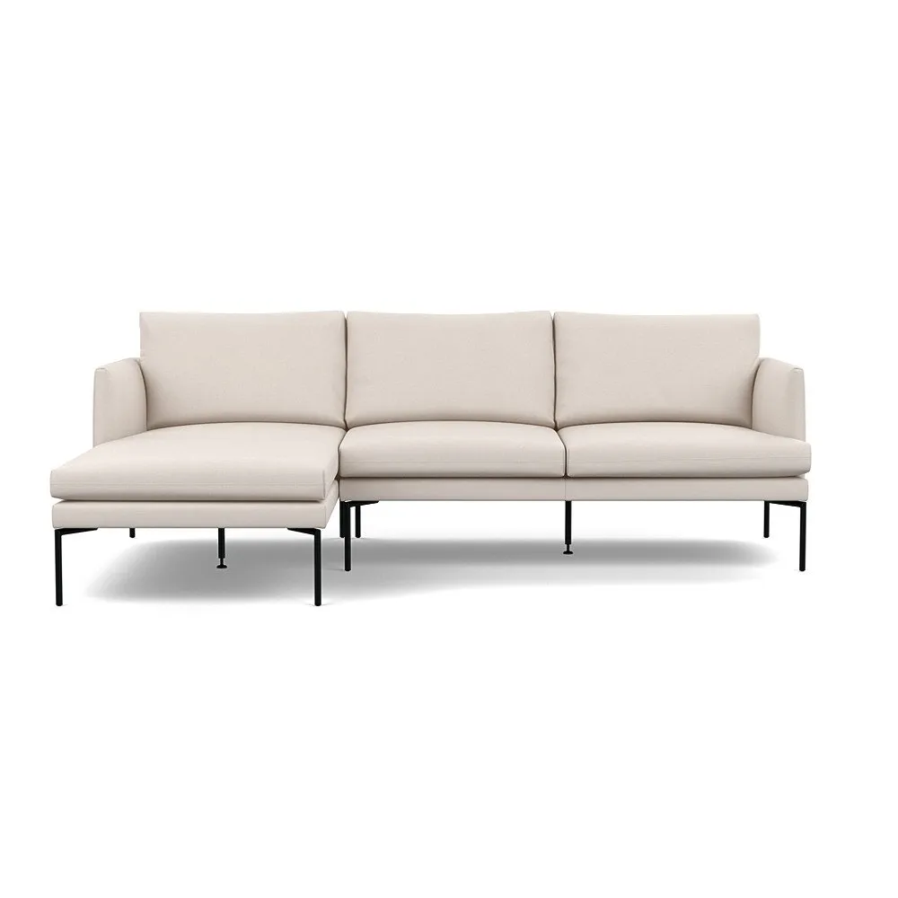 Heal's Matera Left Hand Facing Chaise Sofa Siena Cotton Natural Black Feet
