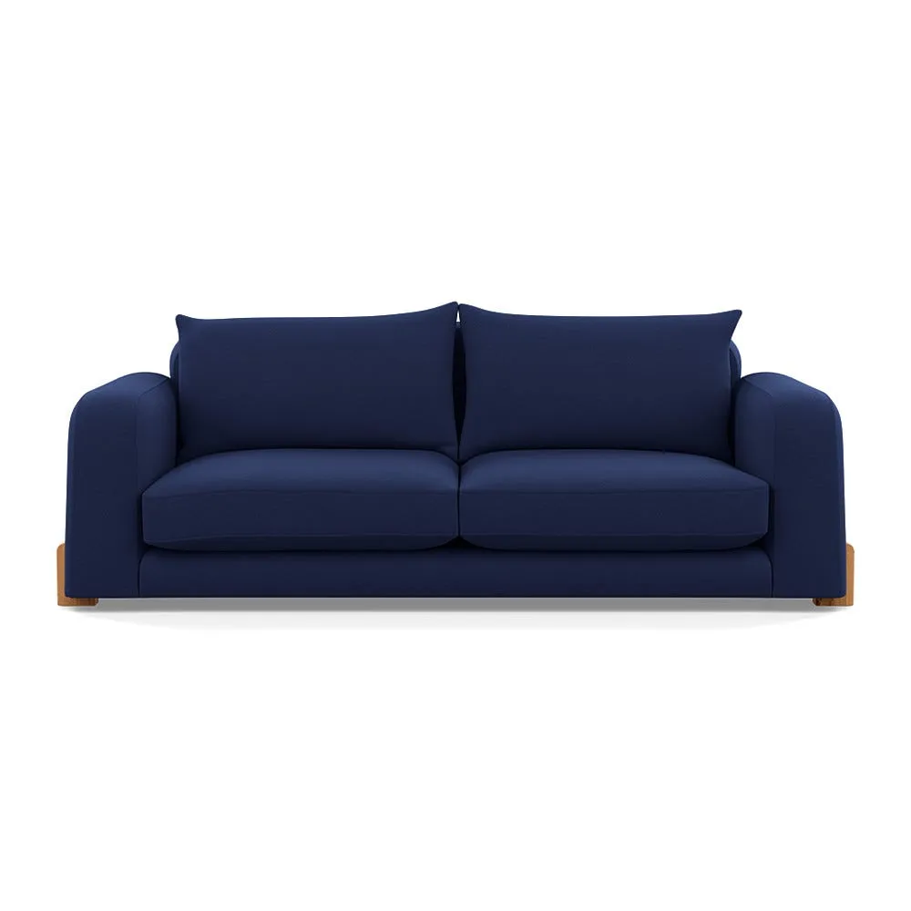 Heal's Nuvola 4 Seater Sofa Melton Wool New Navy Natural Oak Feet 1